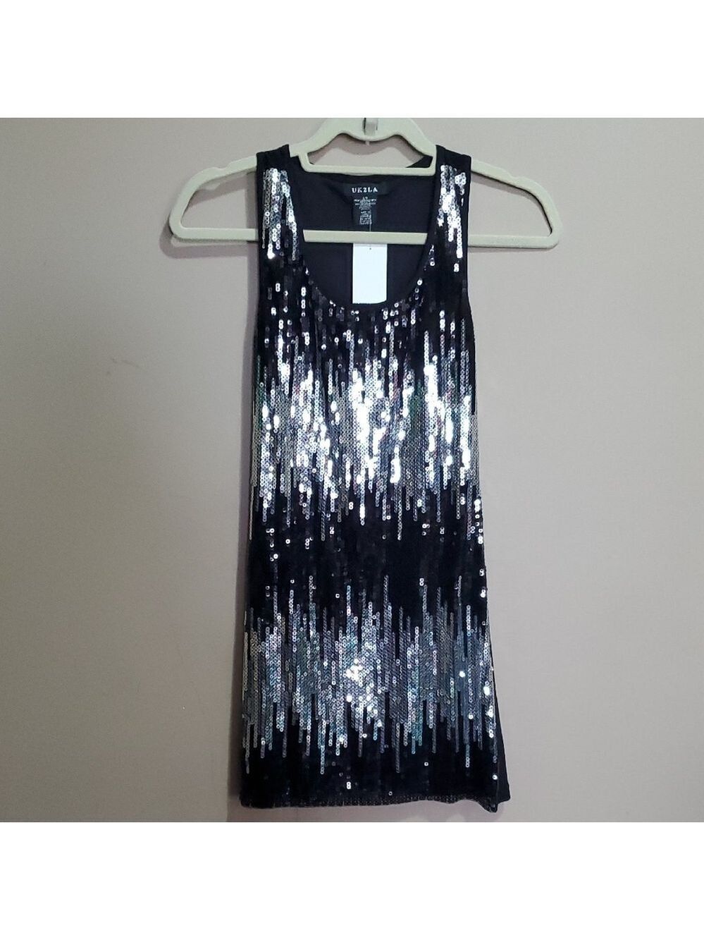 UK2LA Black and Silver Sequin Dress